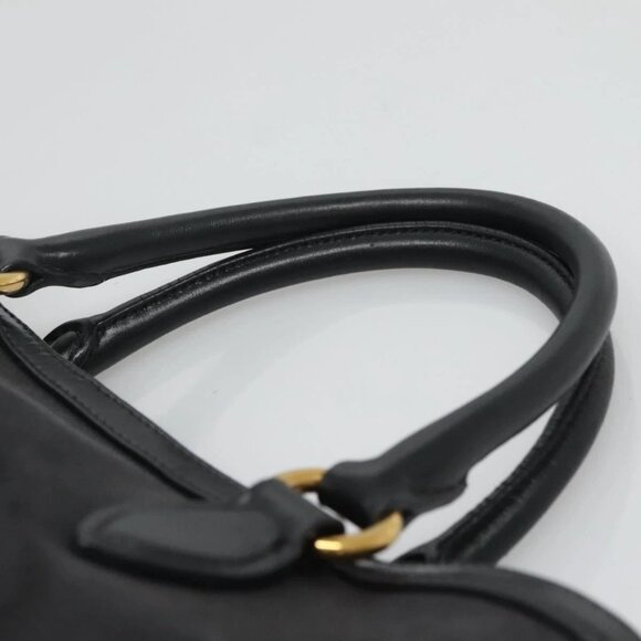 PRADA Hand Bag Canvas 2way Black Gold Auth - Picture 7 of 16